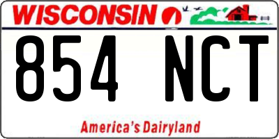 WI license plate 854NCT
