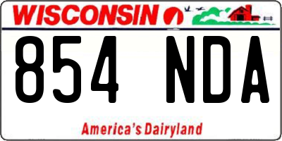 WI license plate 854NDA
