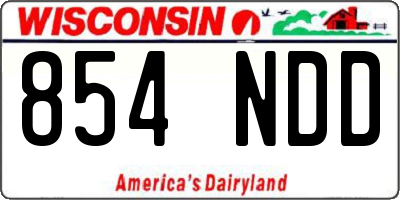WI license plate 854NDD
