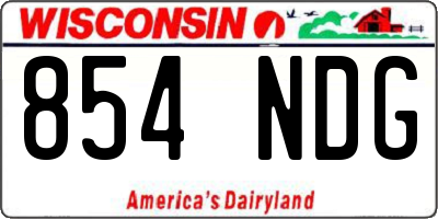 WI license plate 854NDG