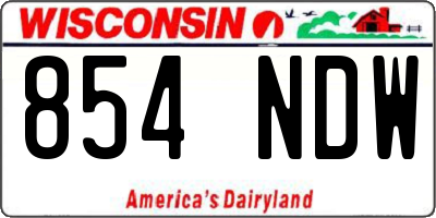 WI license plate 854NDW