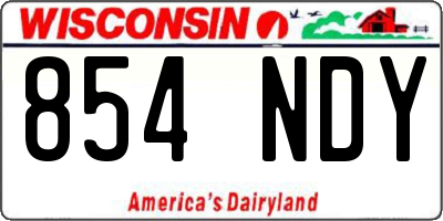 WI license plate 854NDY