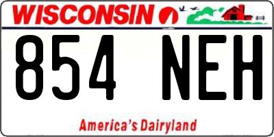 WI license plate 854NEH