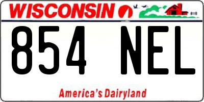 WI license plate 854NEL