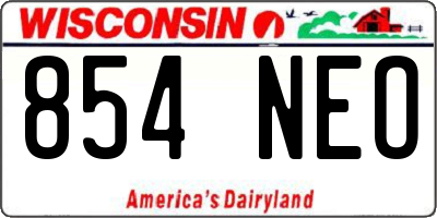 WI license plate 854NEO