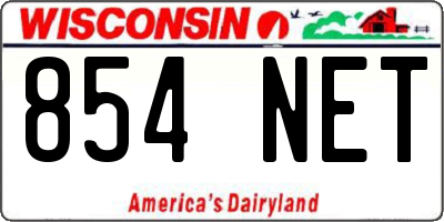 WI license plate 854NET
