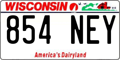 WI license plate 854NEY