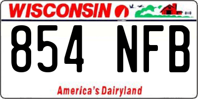WI license plate 854NFB
