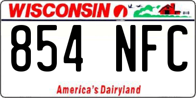 WI license plate 854NFC