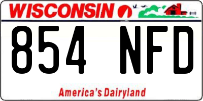 WI license plate 854NFD