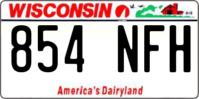 WI license plate 854NFH