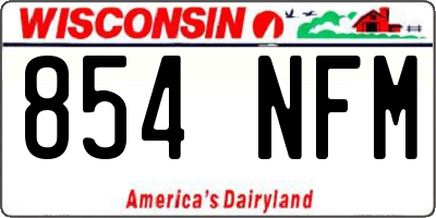 WI license plate 854NFM