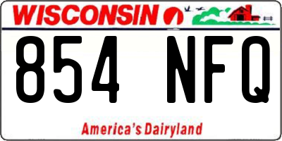 WI license plate 854NFQ
