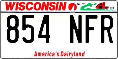 WI license plate 854NFR