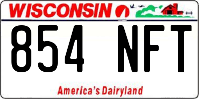 WI license plate 854NFT