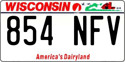 WI license plate 854NFV