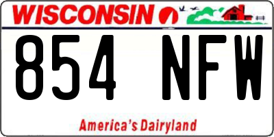 WI license plate 854NFW