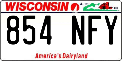 WI license plate 854NFY
