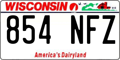 WI license plate 854NFZ