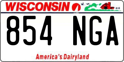 WI license plate 854NGA