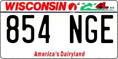 WI license plate 854NGE