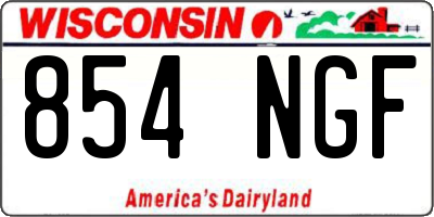WI license plate 854NGF
