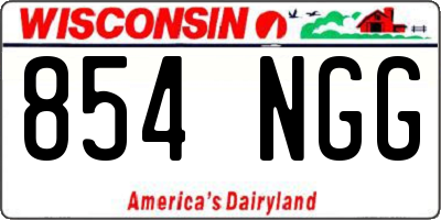 WI license plate 854NGG