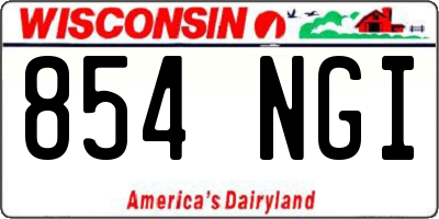 WI license plate 854NGI