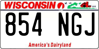 WI license plate 854NGJ
