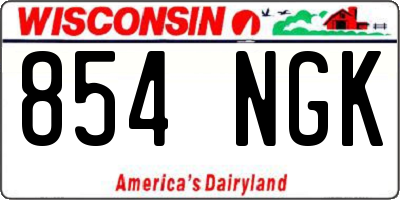 WI license plate 854NGK