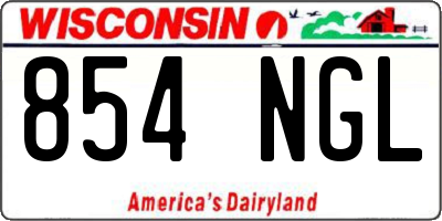 WI license plate 854NGL