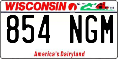 WI license plate 854NGM