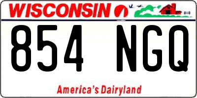 WI license plate 854NGQ