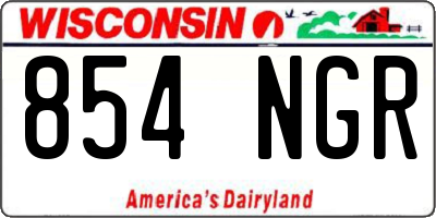 WI license plate 854NGR