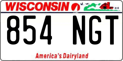 WI license plate 854NGT
