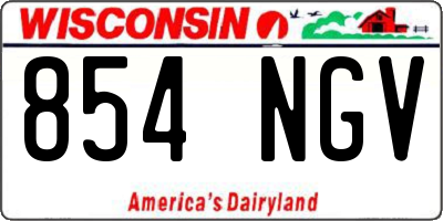 WI license plate 854NGV