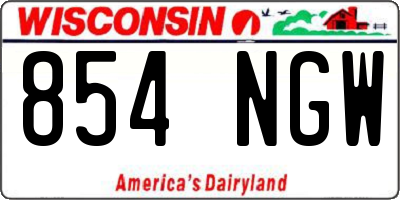 WI license plate 854NGW
