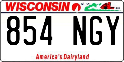 WI license plate 854NGY