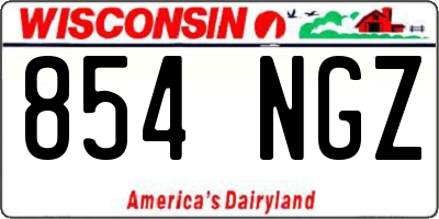 WI license plate 854NGZ