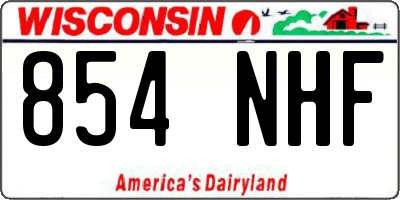 WI license plate 854NHF