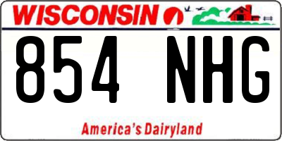 WI license plate 854NHG