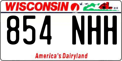 WI license plate 854NHH