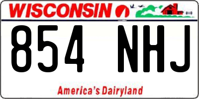 WI license plate 854NHJ