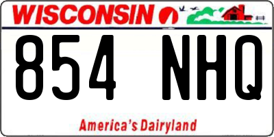 WI license plate 854NHQ