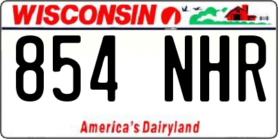 WI license plate 854NHR