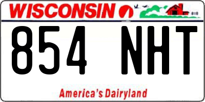 WI license plate 854NHT