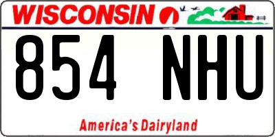 WI license plate 854NHU