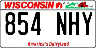 WI license plate 854NHY