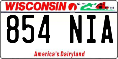 WI license plate 854NIA