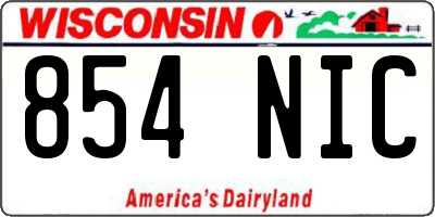 WI license plate 854NIC